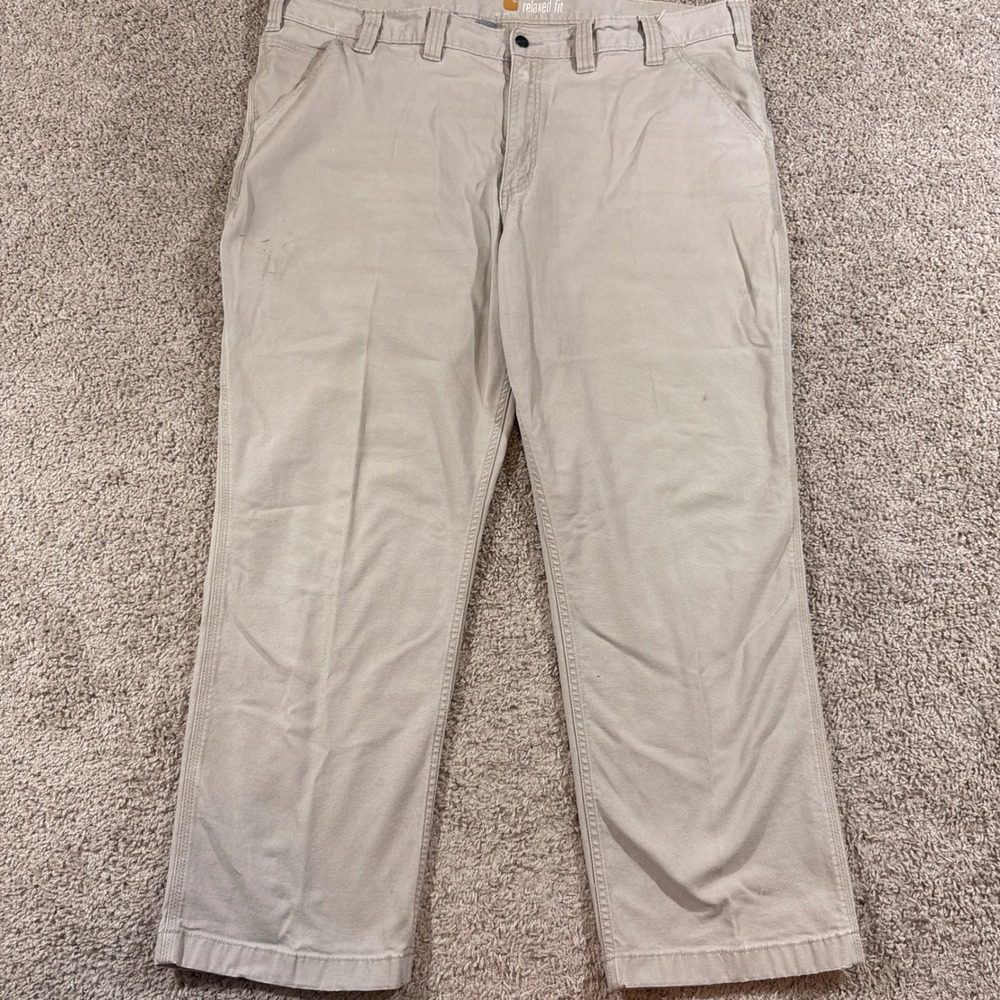 Carhartt Work Pants Mens 44x30 Tan Good Relaxed Fit Canvas Carpenter 102291 232